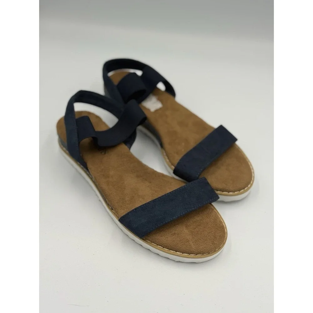 DREAM PAIRS Espadrilles Sandals Women's 8 Elastic Ankle Strap Open Toe Wedge